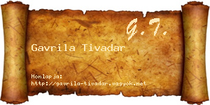 Gavrila Tivadar névjegykártya